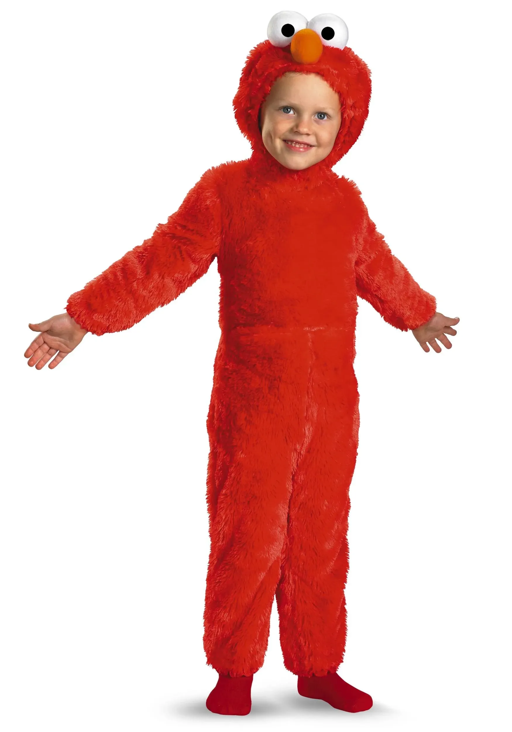 Disguise Boys' Elmo Comfy Fur Costume, Red, Size 2T