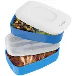 Bentgo Classic (Gray) - All-in-One Stackable Lunch Box Solution - Sleek and Modern Bento Box Design Includes 2 Stackable Containers, Built-in Plastic Silverware, and Sealing Strap