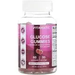 Vitamatic Glucose chewable Gummies - 60 Count - Natural Raspberry Flavor - 4G of Carbohydrate per Serving (1 Bottle)