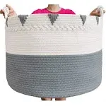 XXXXLarge Blanket Basket 22in x 22in x 16in Woven Baskets for Blankets Throws Toy Basket Laundry Baskets Storage Basket for Towel, Diaper, Laundry Basket