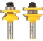 Yonico Router Bits Set Rail and Stile 2 Bit Round Over 1/2-Inch Shank 12241