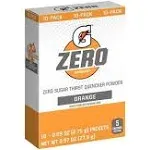 Gatorade Zero Powder, Orange, 10 Sticks