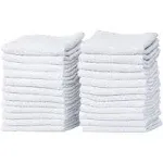 Pacific Linens 24-Pack White 100% Cotton Towel Washcloths Durable Lightweight