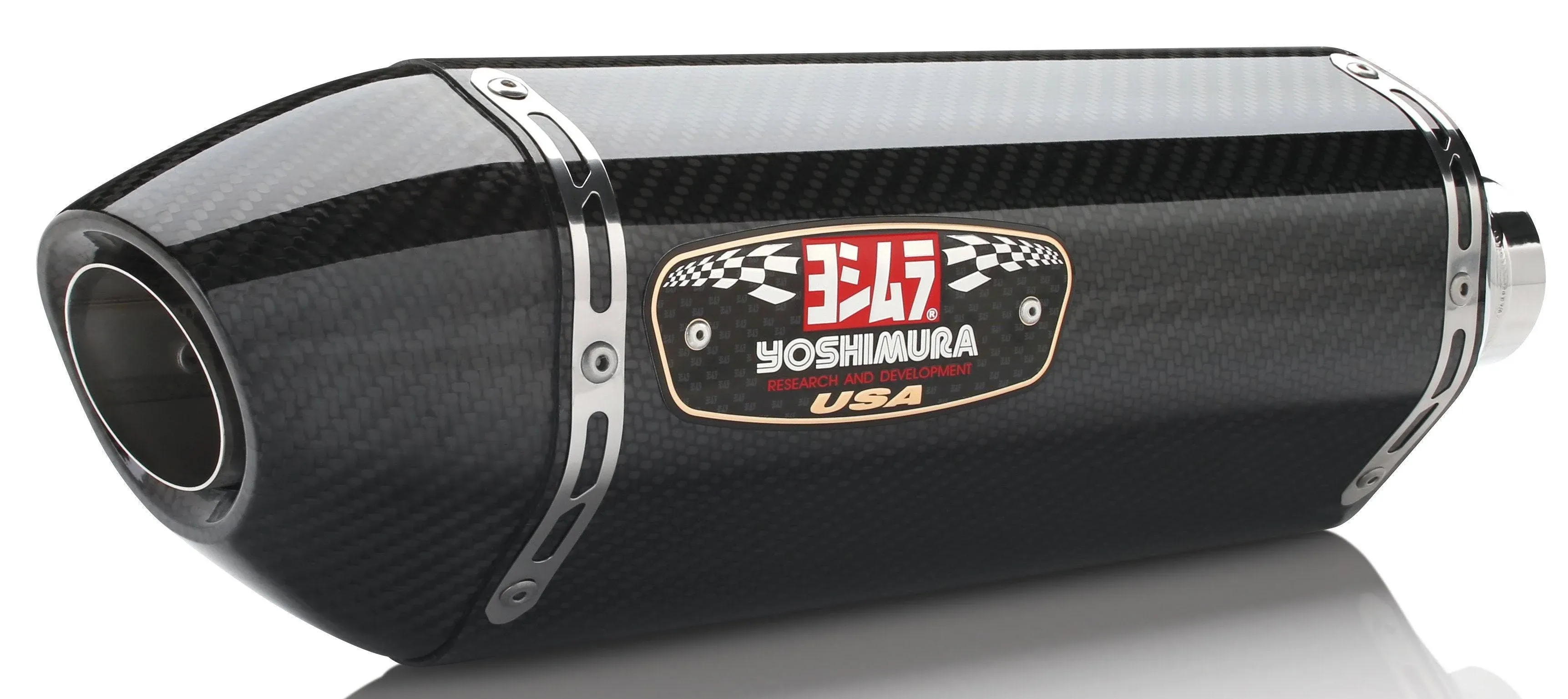 Yoshimura - 11210E0220 - Exhaust Signature R-77 Slip-On SS-CF-CF Dual