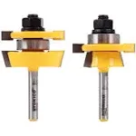 2Pcs Shaker Rail and Stile Router Bit Set 1/4 Inch Shank Tongue and Groove Route