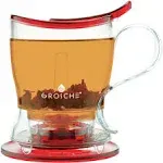 Grosche Aberdeen Easy Pour Tea Steeper Teapot, Red