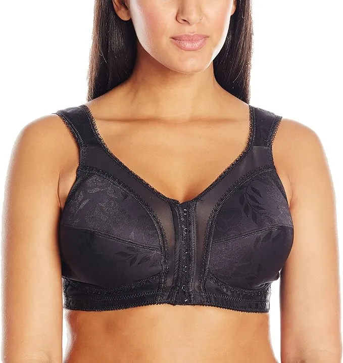 Playtex Women's 18 Hour 4695 Front-Close Wireless Bra with Flex Back, Full Coverage Bra, Cushioned Straps