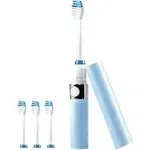 Portable Sonic Toothbrush Battery Operated Battery Included 3 Brush Heads