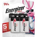 Energizer Max Alkaline 9V Batteries - 4 Pack