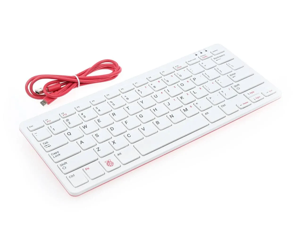 Raspberry Pi SC0167 US Layout Official Red / White Keyboard and Hub