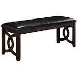 New Classic Furniture Gia Upholstered Dining Bench, Cherry Brown