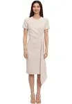 Maggy London Women's Gathered Waist Scuba Crepe Dress with Side Cascade Detail