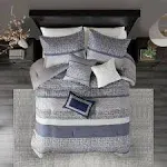 Madison Park - Rhapsody 7 Piece Jacquard Comforter Set - King - Navy