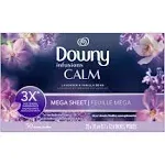 Downy Infusions Calm Mega Dryer Sheets Laundry Fabric Softener, Lavender-Vanilla Bean, 22 cm x 32 cm (50 ct)