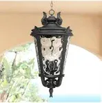 John Timberland Casa Marseille 30" High Black Outdoor Hanging Light