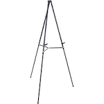 U.S. Art Supply 66&#034; High Showroom Black Aluminum Display Easel 25lb, GarageBin