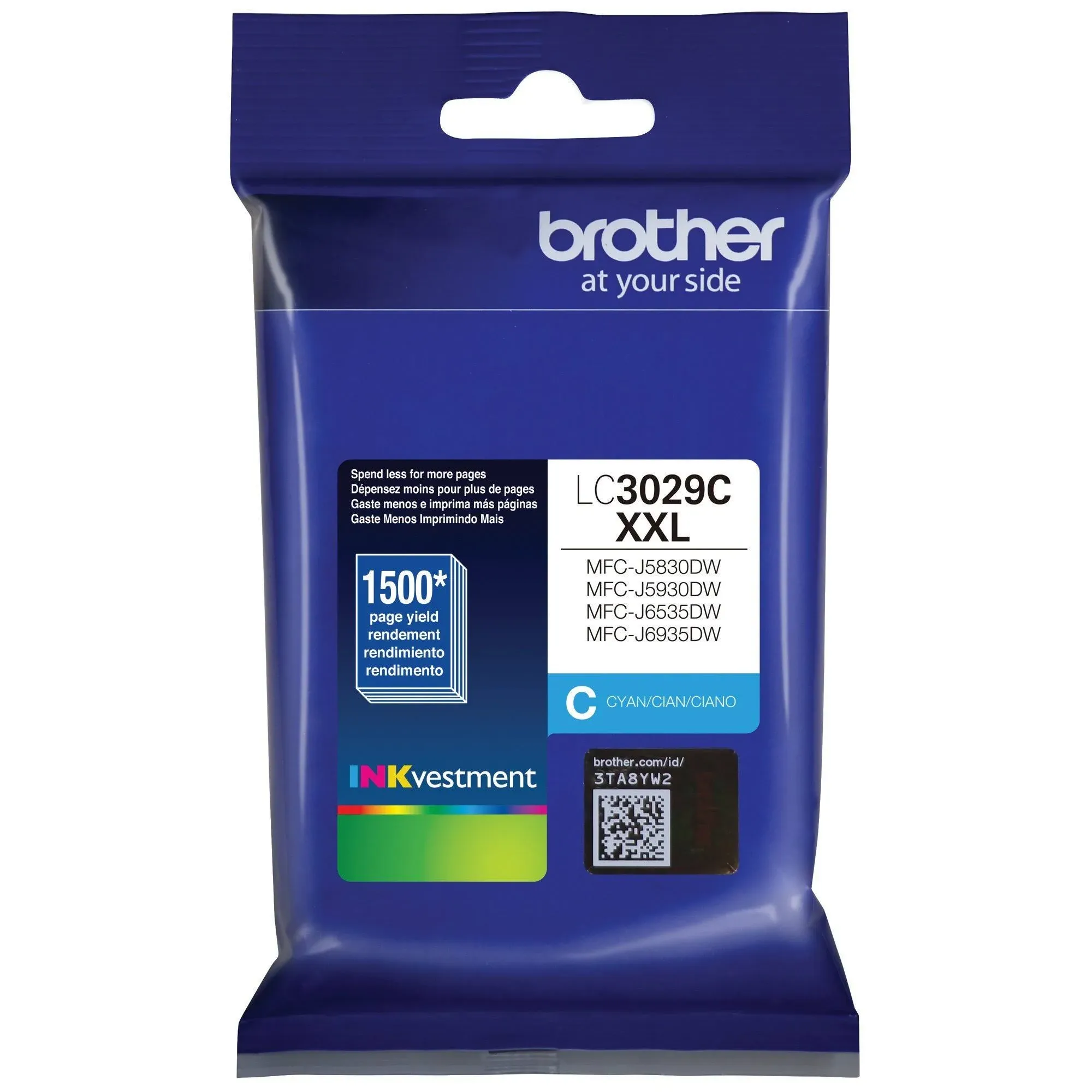 New Genuine Brother LC3029C XXL Super High Yield Cyan Ink Cartridge exp. 03/24