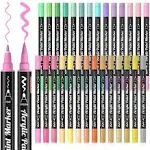 Acrylic Paint Brush Markers,Dual Tips-Set of 28 Pastel