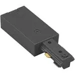 WAC Lighting H Track Live End Connector, Black - HLE-BK