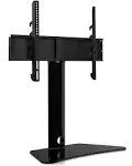 Mount-It! Universal Swivel TV Stand | Tabletop TV Stand for 32-55 Inches Screen | Replacement TV Stand with Anti-tip and Tempered Glass Base | 88lbs Capacity and VESA Compatible up to 600x400mm