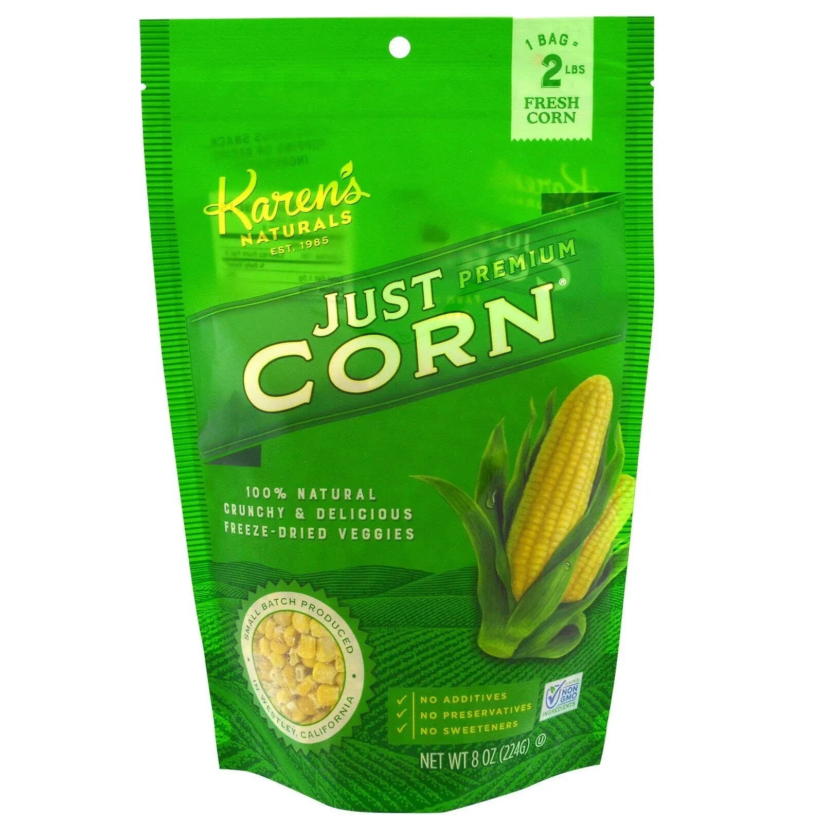 Karen's Naturals, Premium Freeze-Dried Veggies, Just Corn, 8 oz (224 g)