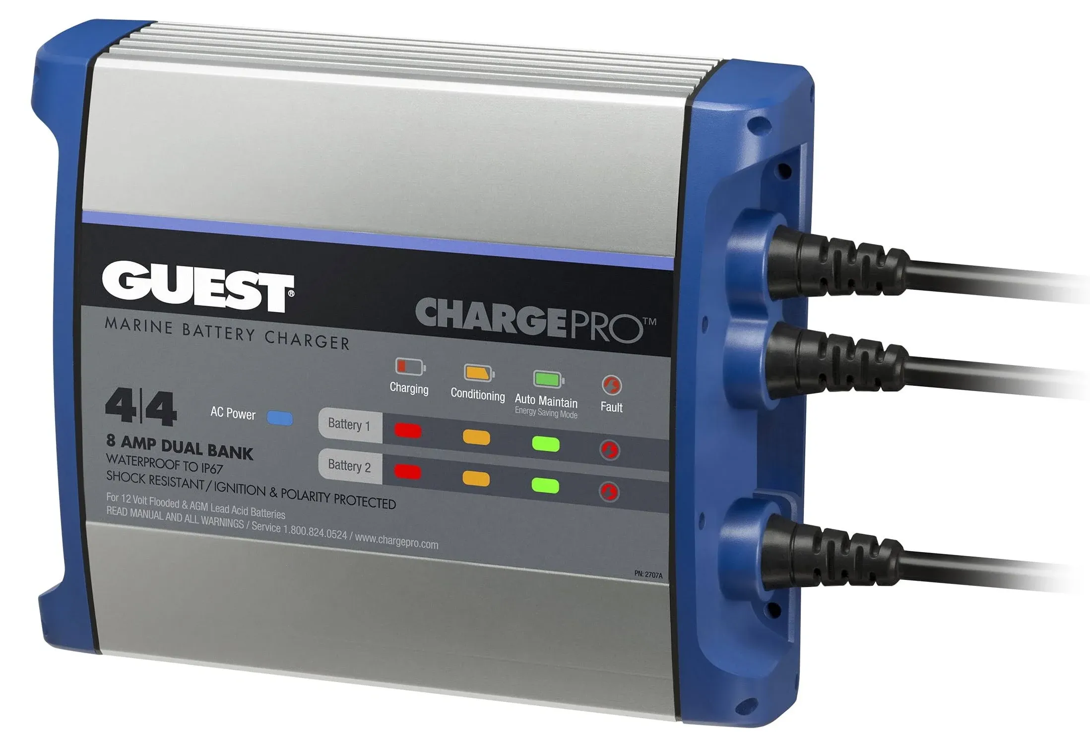 Guest 2707A On-Board Battery Charger 8A / 12V; 2 Bank; 120V Input