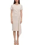 Maggy London Women's Gathered Waist Scuba Crepe Dress with Side Cascade Detail