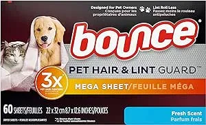 Bounce Pet Hair and Lint Guard Mega Dryer Sheets