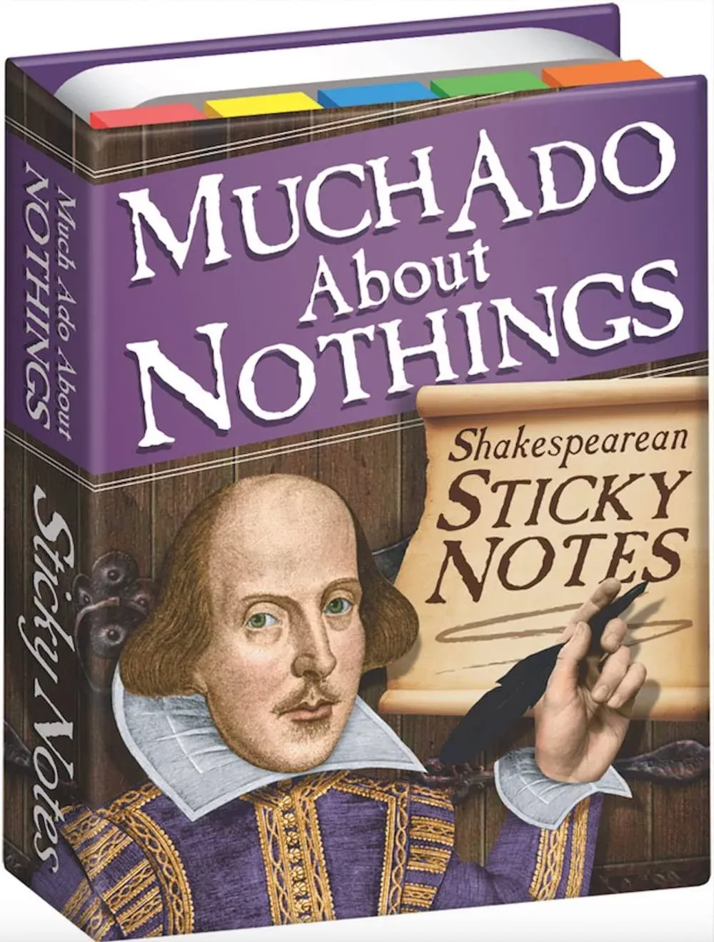 The Unemployed Philosophers Guild Much ADO About Nothings Shakespearean Sticky Notes - William Shakespeare Themed 3.25" by 4.25" Booklet with Self-Sticky Individual Notes Inside