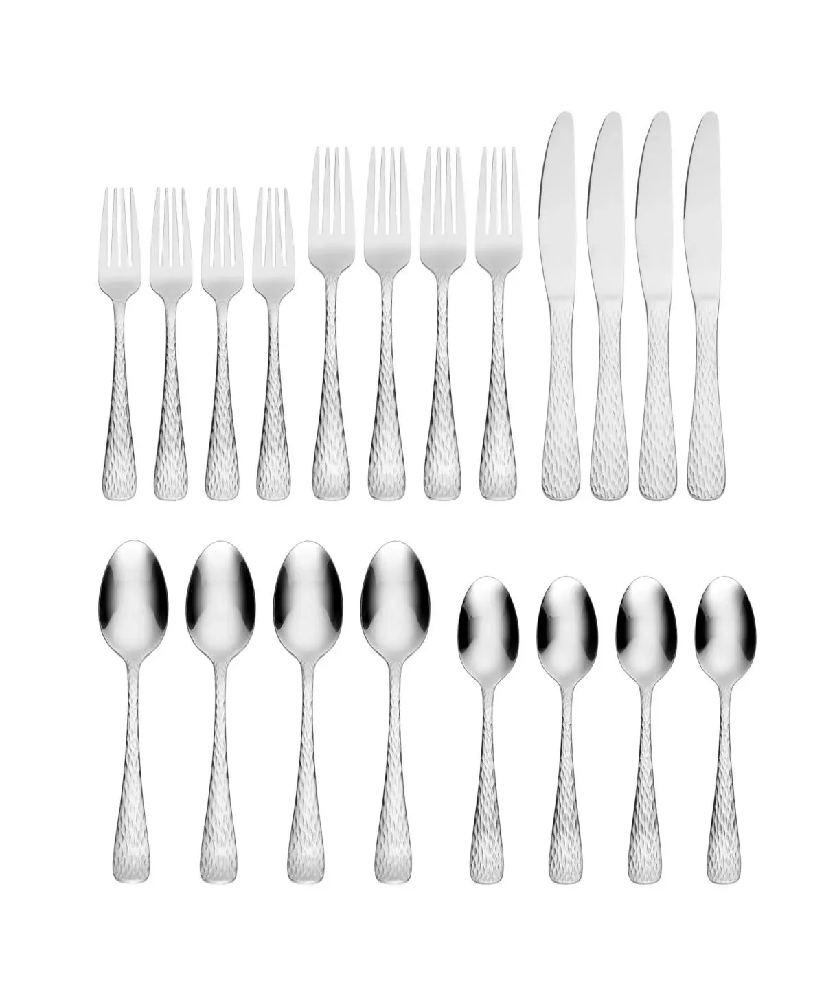 Hampton Forge Melody Hammered 20 Piece Flatware Set