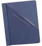 Oxford Clear Front Report Cover, 3 Fasteners, Letter, 1/2" Capacity, Dark Blue, 25/Box