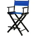 24" Director's Chair Black Frame-Royal Blue Canvas - Casual Home