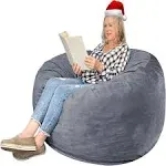 4' Large Memory Foam Bean Bag Chairs for Adults - Grey