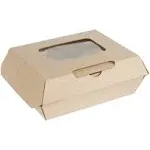 Burrows Paper Eco-Flute Windowed Meal Box, 5 inch Length x 4 inch Width x 2.25 inch Depth, Kraft Cardboard | 300/Case