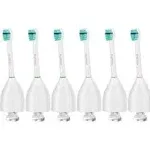 Brushmo Compact Premium Replacement Toothbrush Heads Compatible with Sonicare e-Series HX7012, 6 Pack