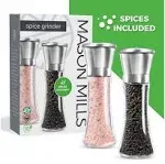 Mason Mills Prefilled Salt and Pepper Grinder Set