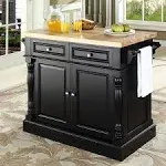 Oxford Butcher Block Kitchen Island Black - Crosley