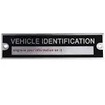 Custom Engraved Aluminum Vehicle Identification Plate Serial Tag Vin Plate Cargo Utility Flatbed Landscape Trailer Car Truck Vintage Hotrod T Bucket