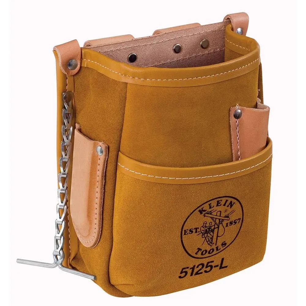 Klein Tools 5125L 5 Pocket Tool Pouch Leather