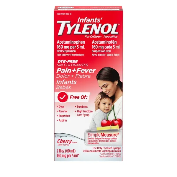 Infants' Tylenol Dye-Free Simple Measure Acetaminophen Oral Suspension, Cherry, 1 Ounce