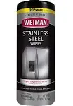 Weiman Stainless Steel Wipes - 30 / Canister - 4 / Carton - White