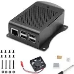 MakerFocus Raspberry Pi Case with Fan, Raspberry Pi 3B+ Aluminum Alloy Case with Heatsink and Screw Driver for RPi 3B+, RPi 3/2, RPi B