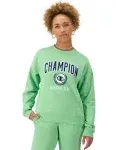 Champion Women's Powerblend Relaxed Crewneck Sweatshirt, Happy Spring Green, S