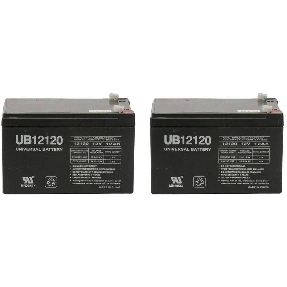 UPG 12V 12Ah Battery for Spitfire Scout 3 DLX Compact Travel Scooter - 2 Pack