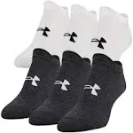 Under Armour Women's Essential No Show Socks (6-pack) Black/White M