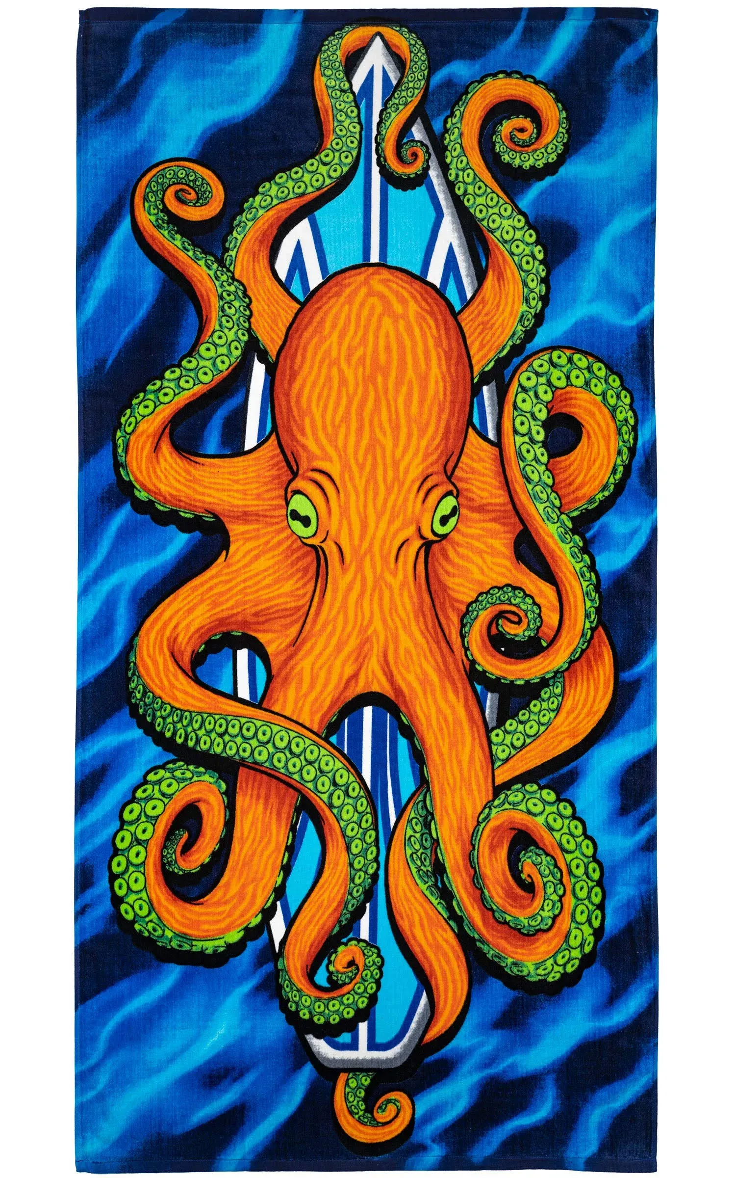 Surfboard Octopus Beach Towel for Boys Octopus Bath Towel Print 30&#034; x 60&#034; Poo...