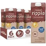 Ripple Chocolate Non-Dairy Milk, Plant-Based, Shelf Stable, 32 oz, Pack of 6