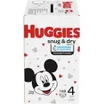 Huggies Snug & Dry Diaper, Disney Baby, 4 (22-37 lb), Huge Value - 148 diapers