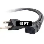 C2G - 15ft 18 AWG Universal Power Cord NEMA 5-15P to IEC320C13