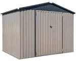 8x6 Metal Outdoor Storage Shed: Double Lockable Doors for Backyard or Patio Storage, Tan